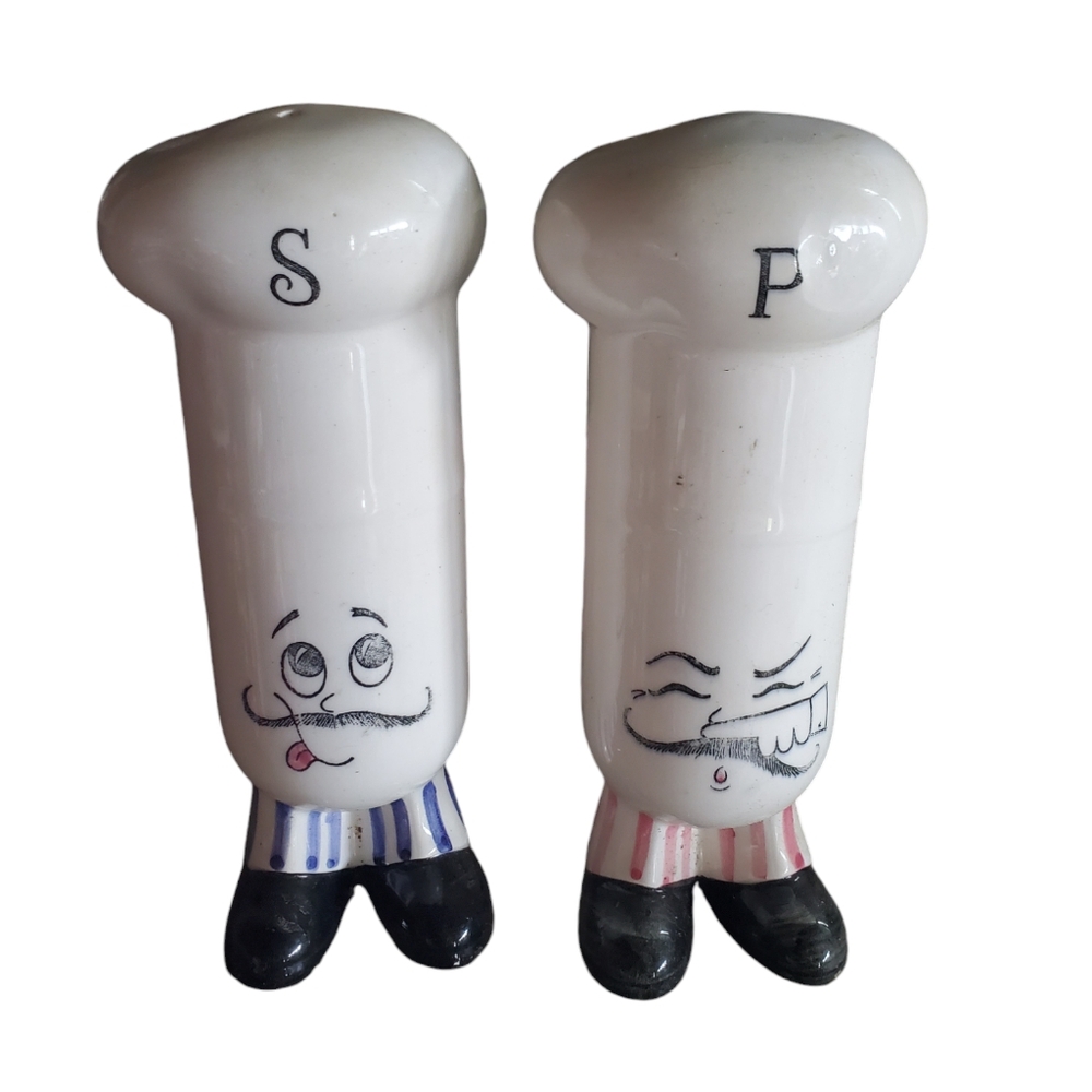 Tall vintage Enesco chef salt and pepper shakers